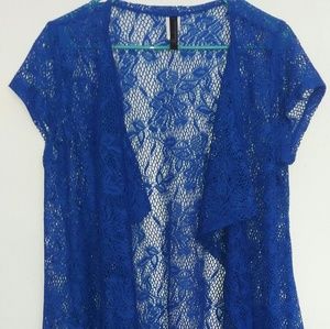 Blue lace cover shirt